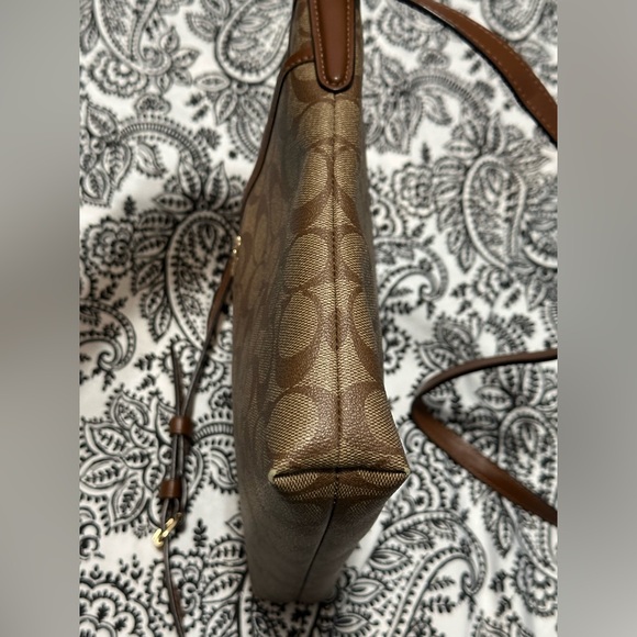 Coach Signature File Crossbody Bag Brown Canvas Leather Trim - Picture 11 of 11